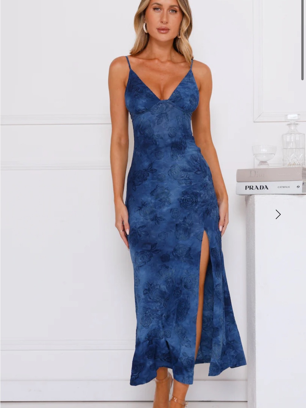Hello Molly LET'S SOCIALISE MAXI DRESS BLUE size small (4)